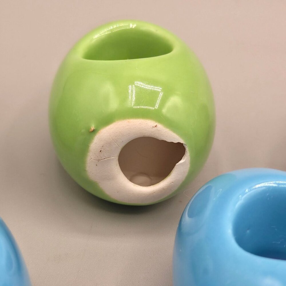Ceramic Easter Egg Shaped Napkin Rings Set Of 10 Multicolor Spring - Picture 6 of 9